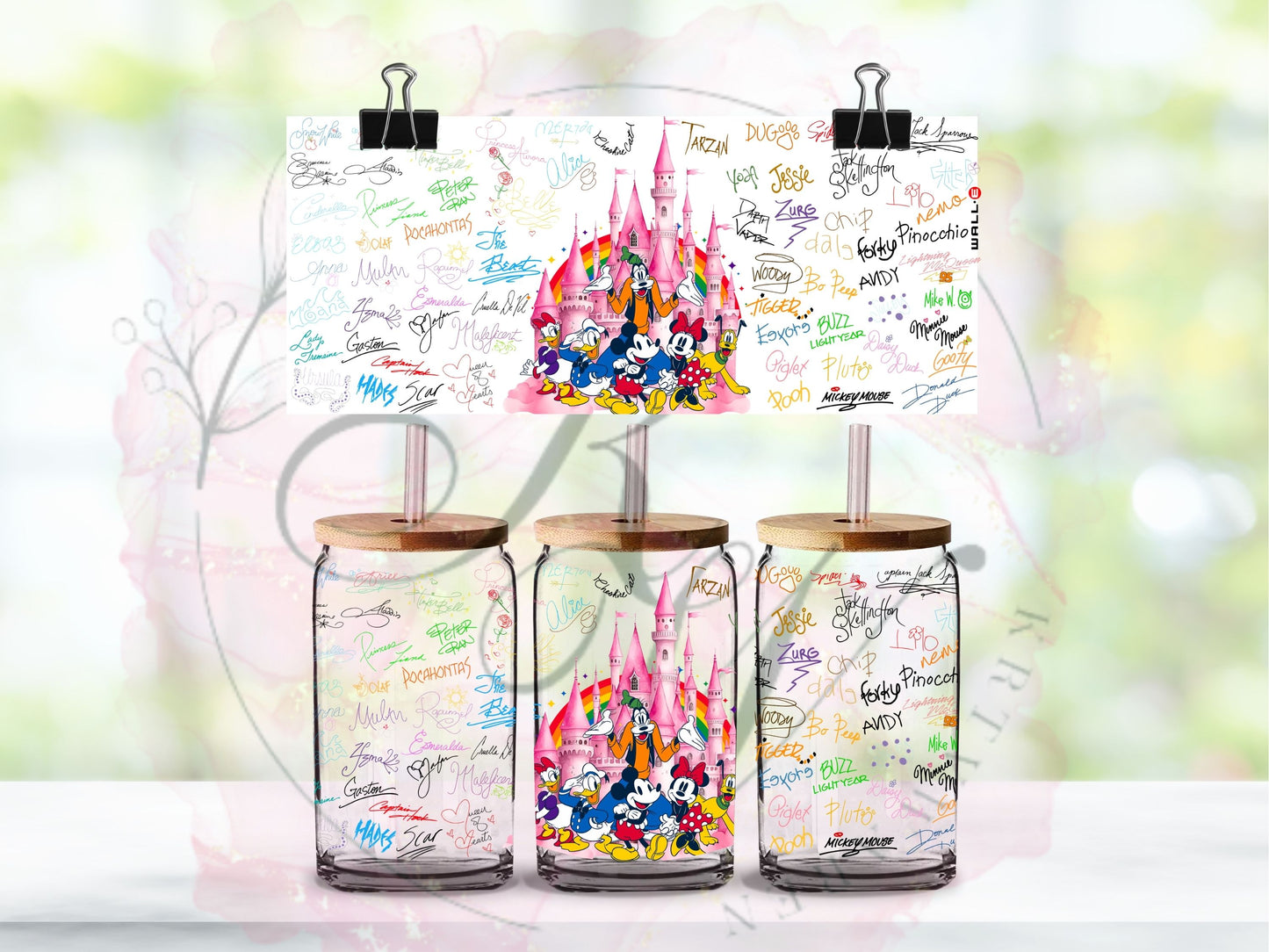 Trinkgläser 16oz Rub Ons "Disney" No.402