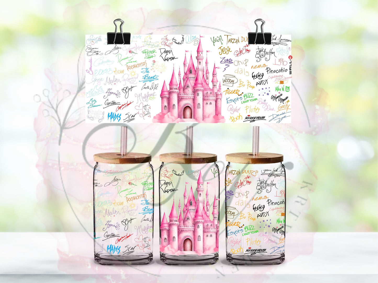 Trinkgläser 16oz Rub Ons "Disney" No.402