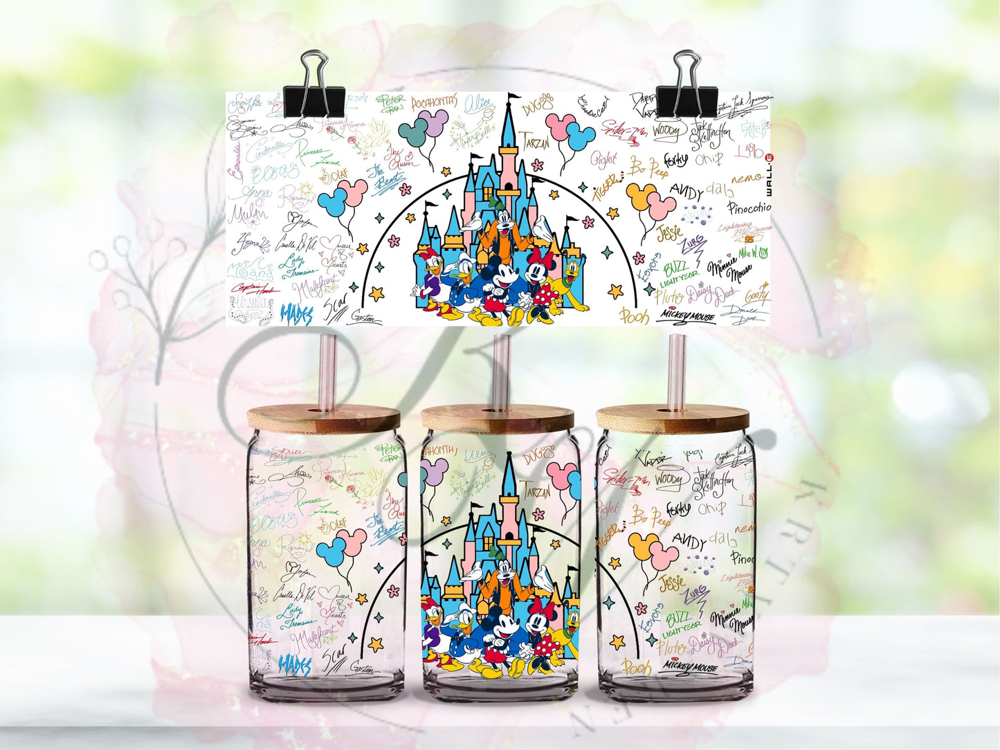 Trinkgläser 16oz Rub Ons "Disney" No.402