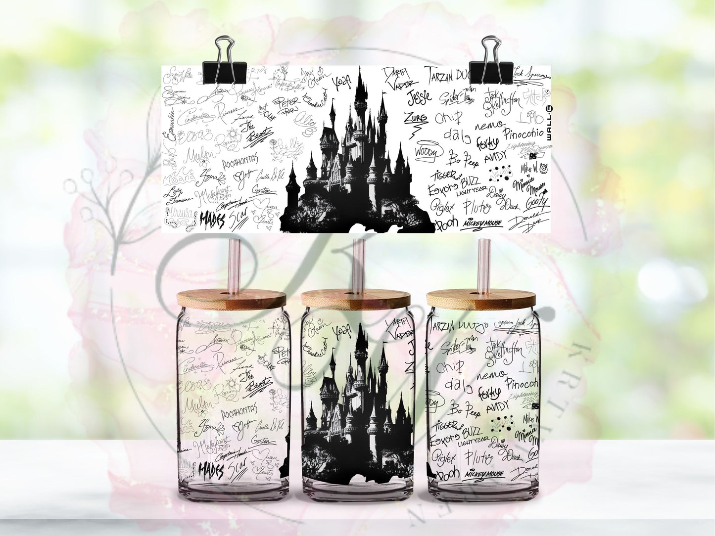 Trinkgläser 16oz Rub Ons "Disney" No.402