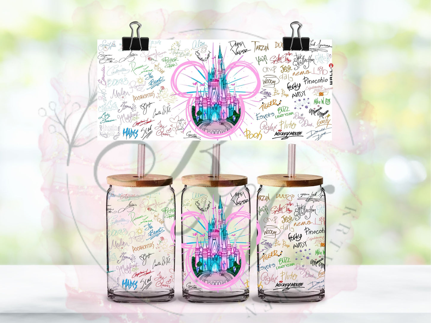 Trinkgläser 16oz Rub Ons "Disney" No.402