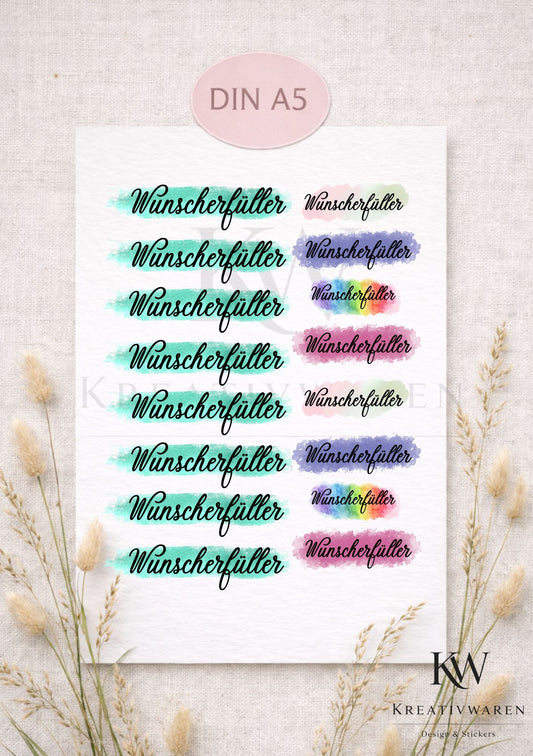 Rub Ons „Wunscherfüller“ – A5 Rub-On Sheet, randlos