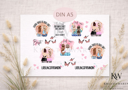 Rub Ons „Lieblingsfreundin“ – A4 Rub-On Sheet, randlos
