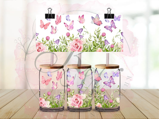 Trinkgläser 16oz Rub Ons " Schmetterling" No.501