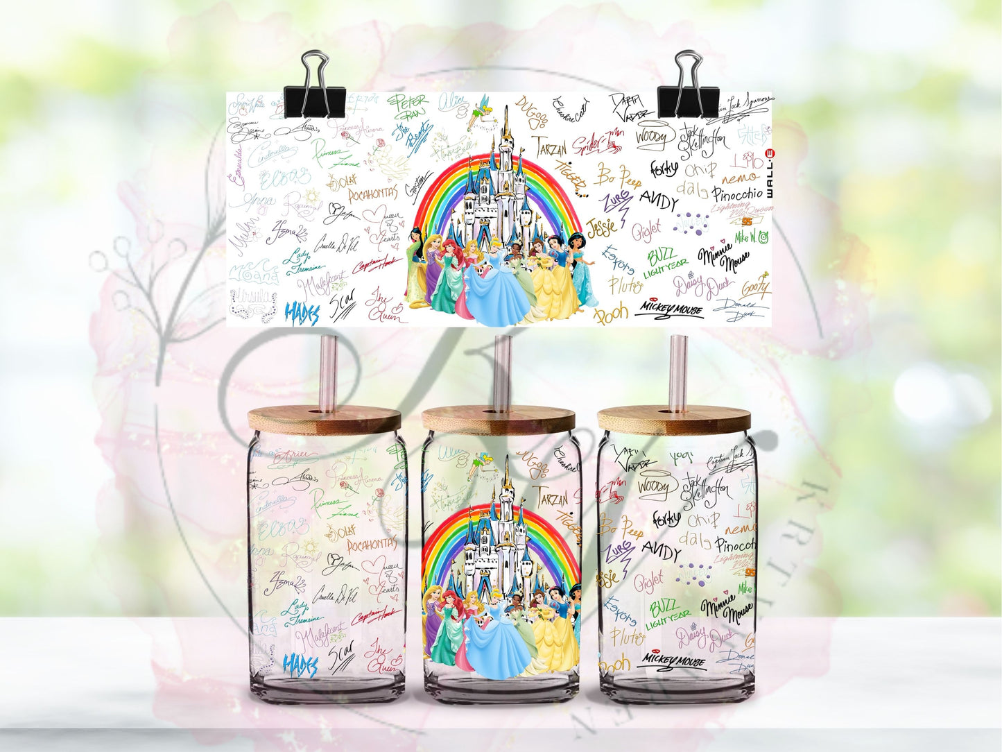 Trinkgläser 16oz Rub Ons "Disney" No.402