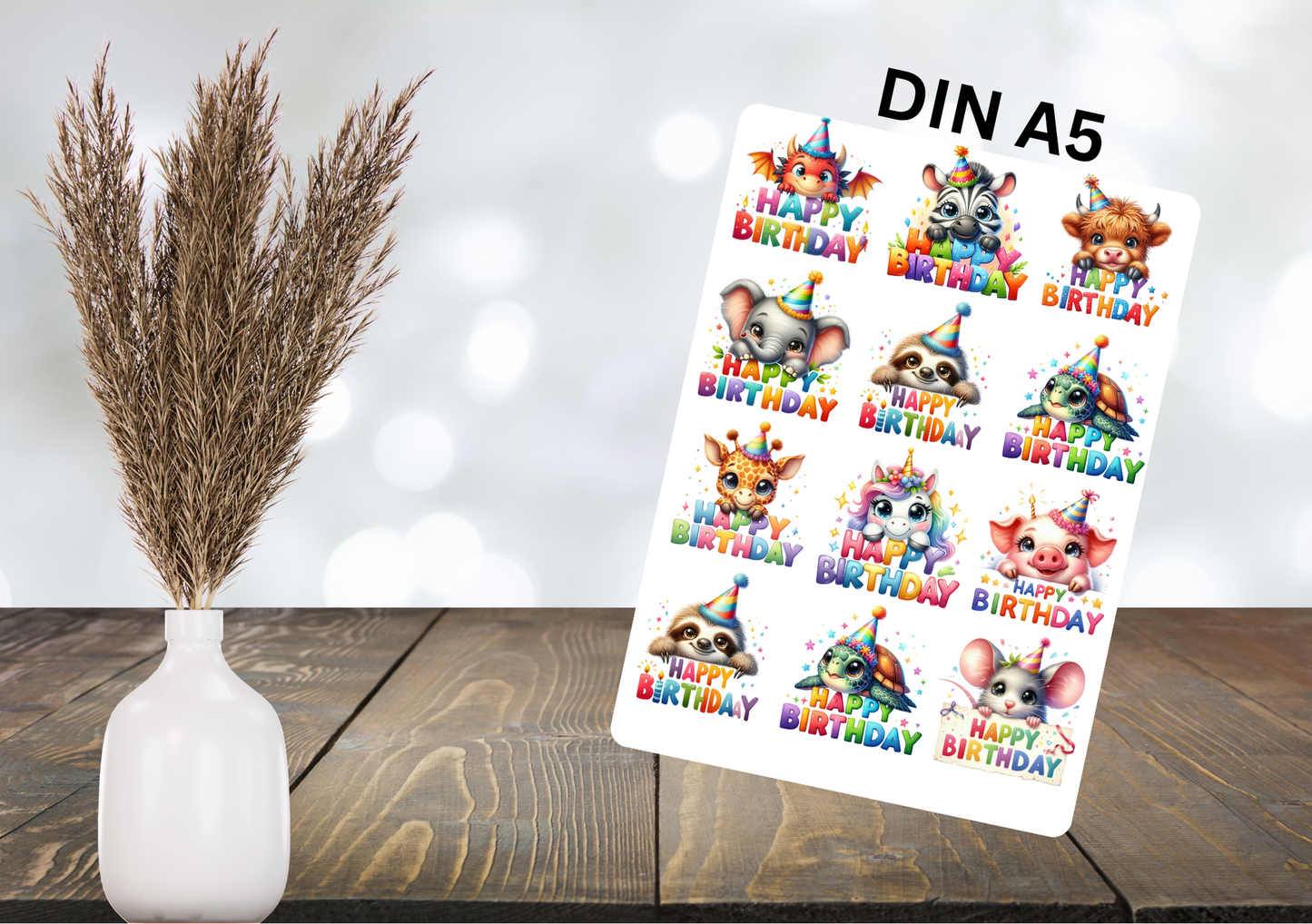 RUB ONS - "GeburtstagsTiere" | RUBONS | randlos | glänzend | bunt | A5