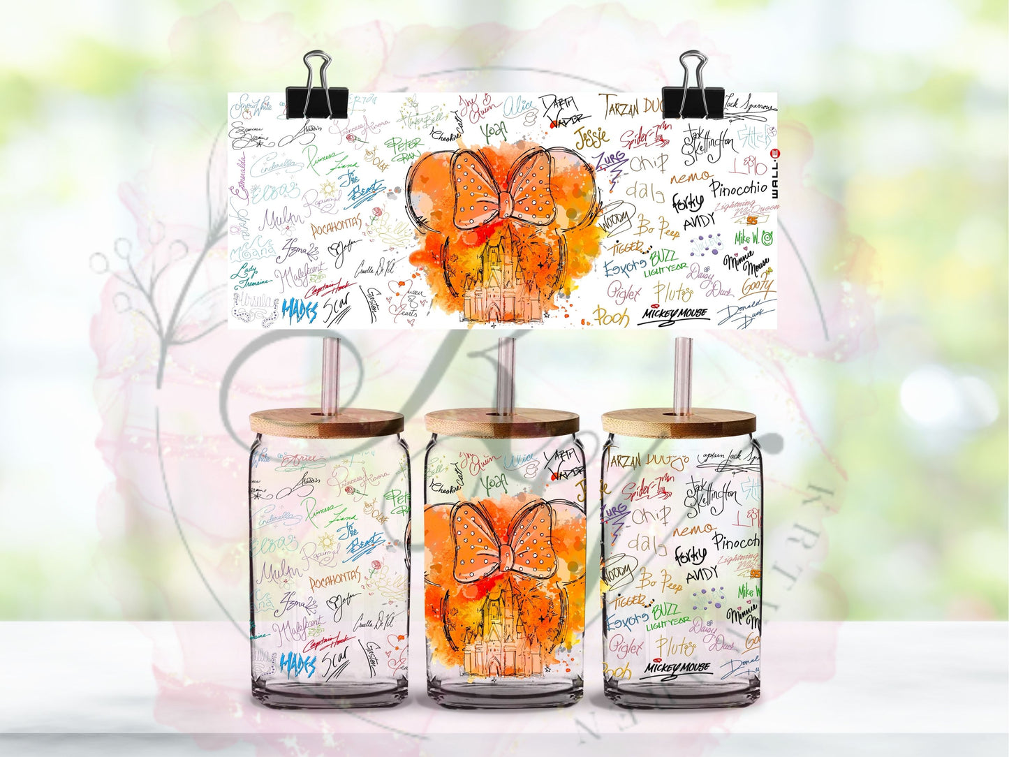 Trinkgläser 16oz Rub Ons "Disney" No.402