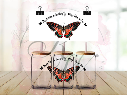 Trinkgläser 16oz Rub Ons " Schmetterling" No.502