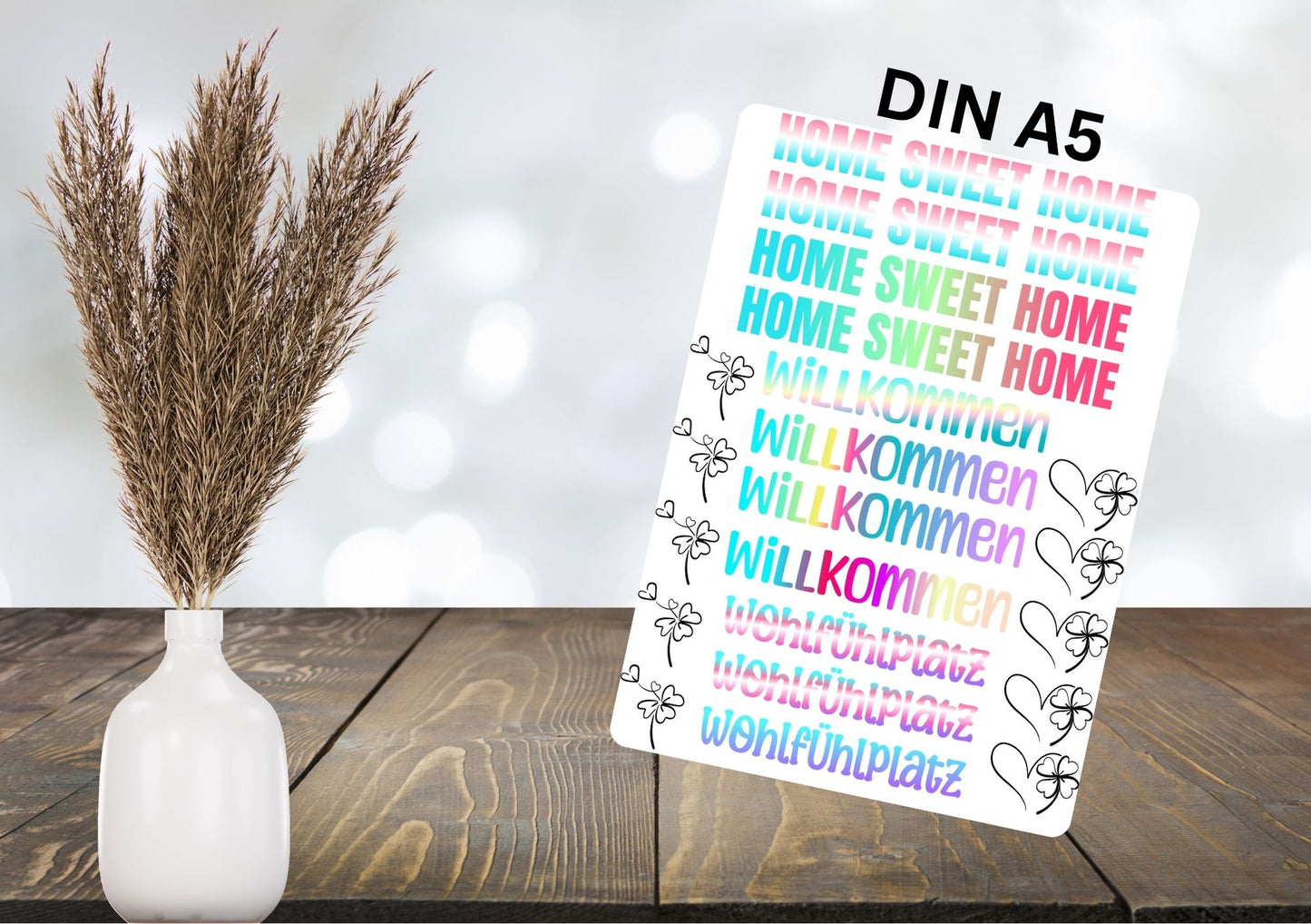 RUB ONS - "home sweet home" | RUBONS | randlos | glänzend | schwarz und weiss | A5