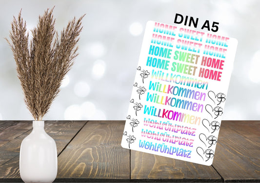 RUB ONS - "home sweet home" | RUBONS | randlos | glänzend | schwarz und weiss | A5