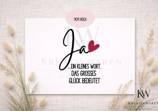 Rub Ons „JA“ – Motiv 7 cm, Rub-On, randlos