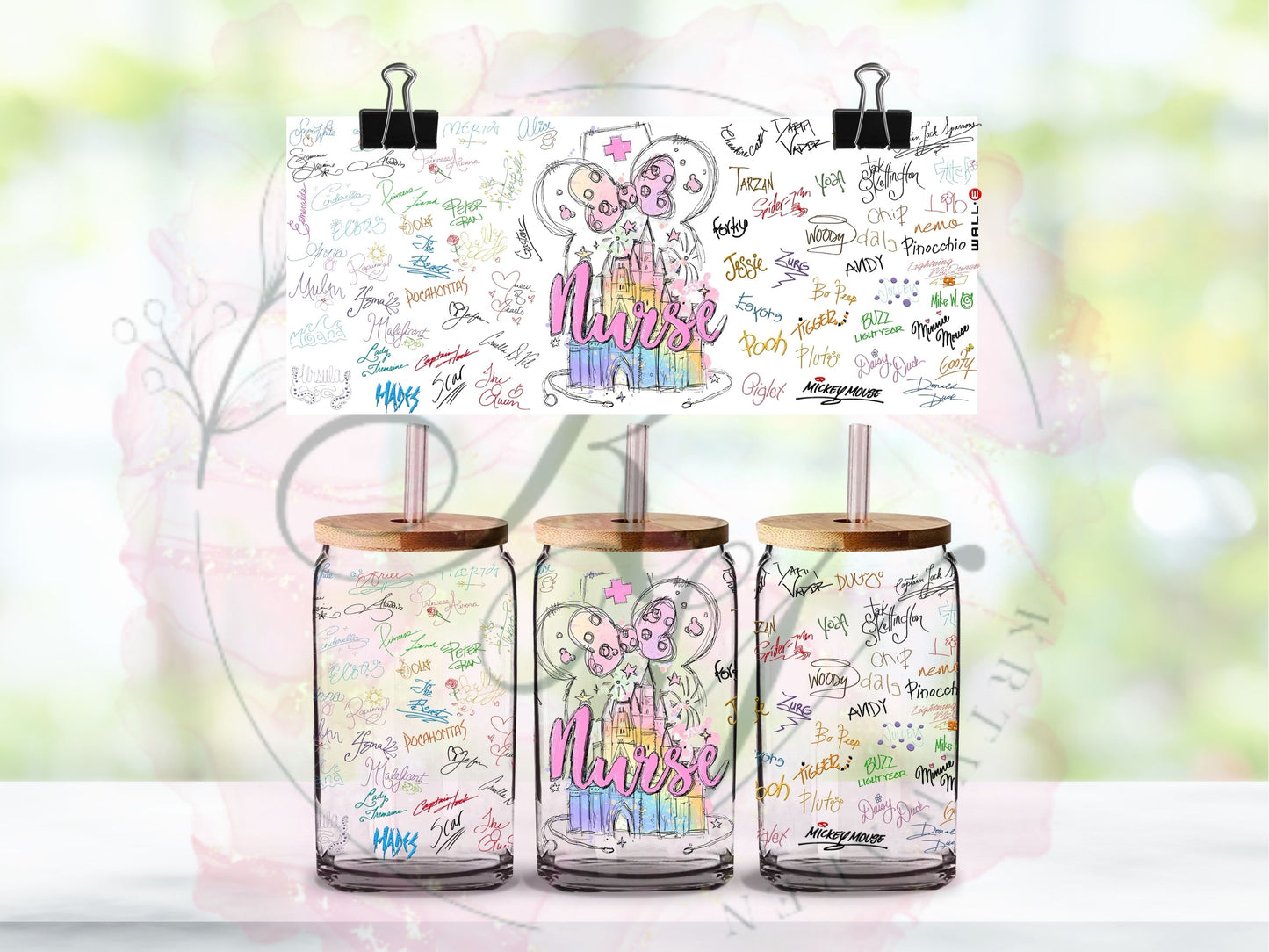 Trinkgläser 16oz Rub Ons "Disney" No.402