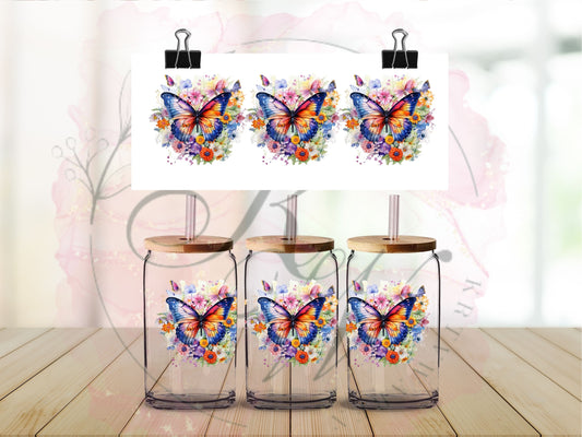 Trinkgläser 16oz Rub Ons " Schmetterling" No.504