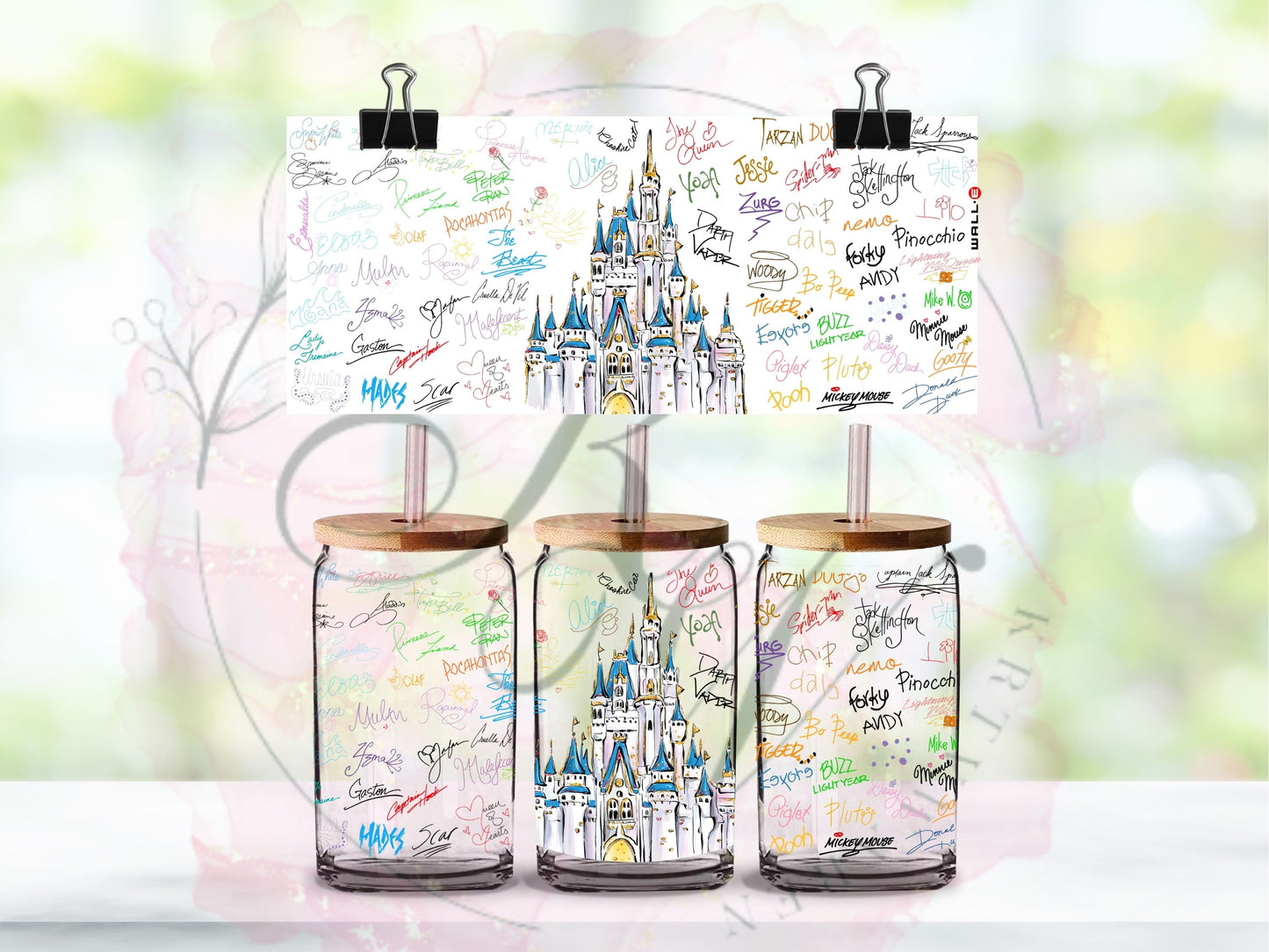 Trinkgläser 16oz Rub Ons "Disney" No.402