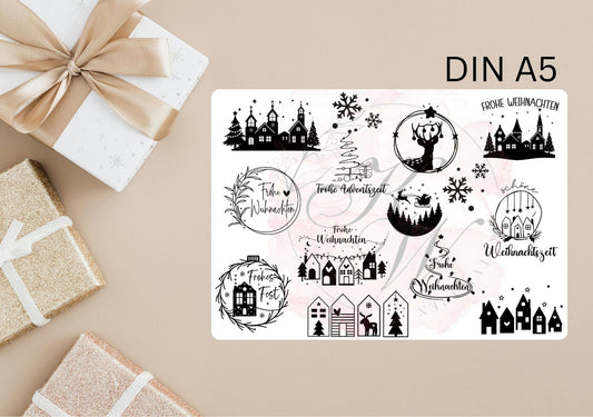 RUB ONS - "Weihnachten schwarz 2.0" | RUBONS | randlos | glänzend | A5 | No.402