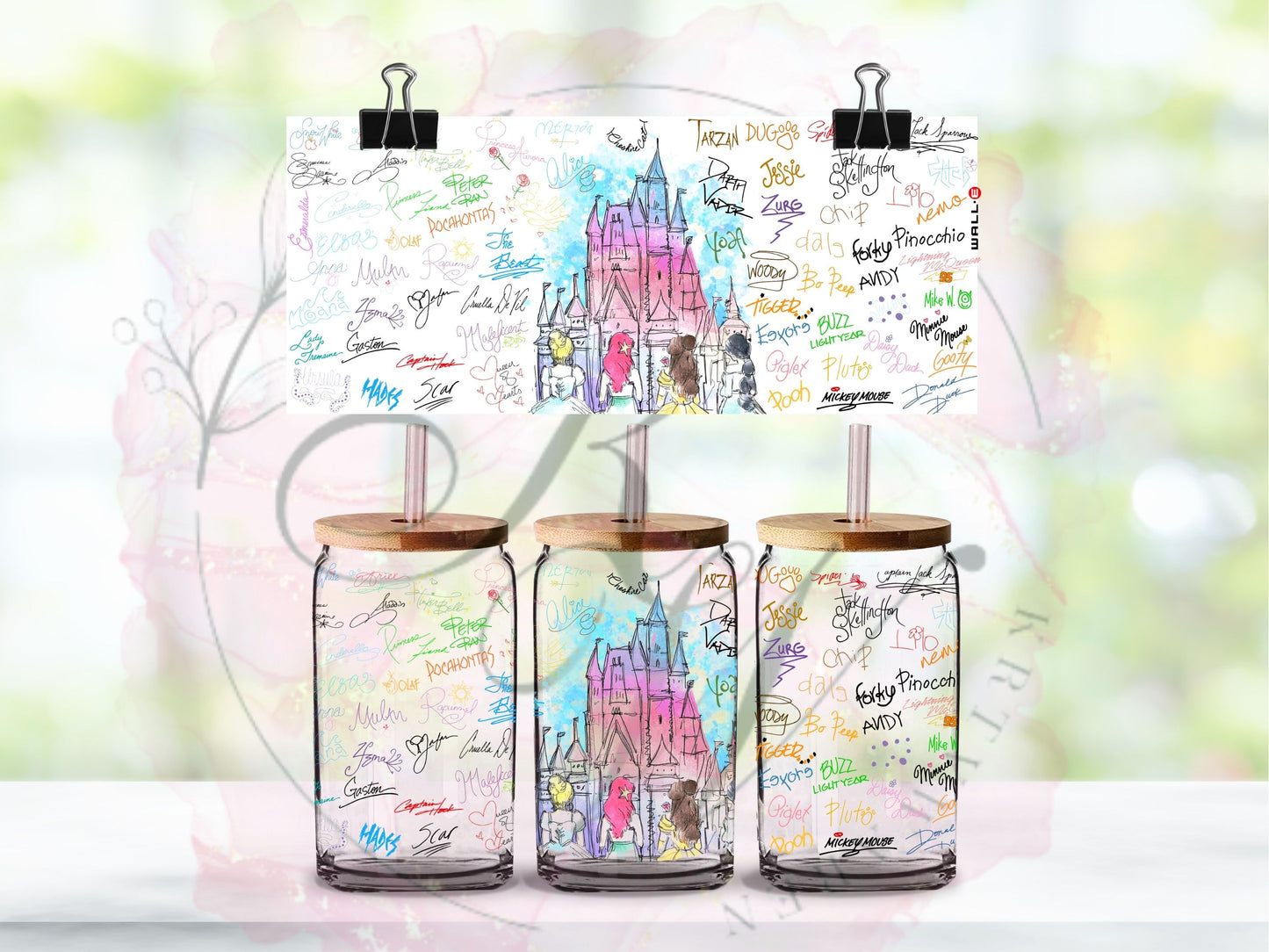 Trinkgläser 16oz Rub Ons "Disney" No.402