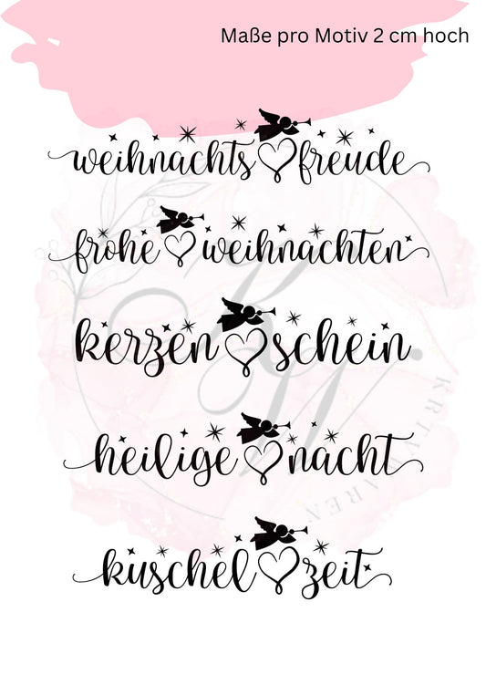 RUB ONS - "Weihnachten Schrift 3.0 " | RUBONS | randlos | glänzend | schwarz|No.395