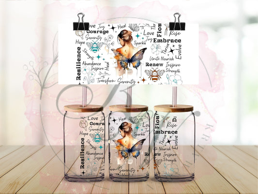 Trinkgläser 16oz Rub Ons "Mom" No.523