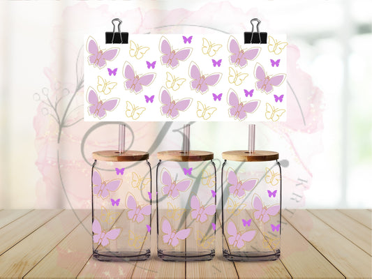Trinkgläser 16oz Rub Ons " Schmetterling" No.506