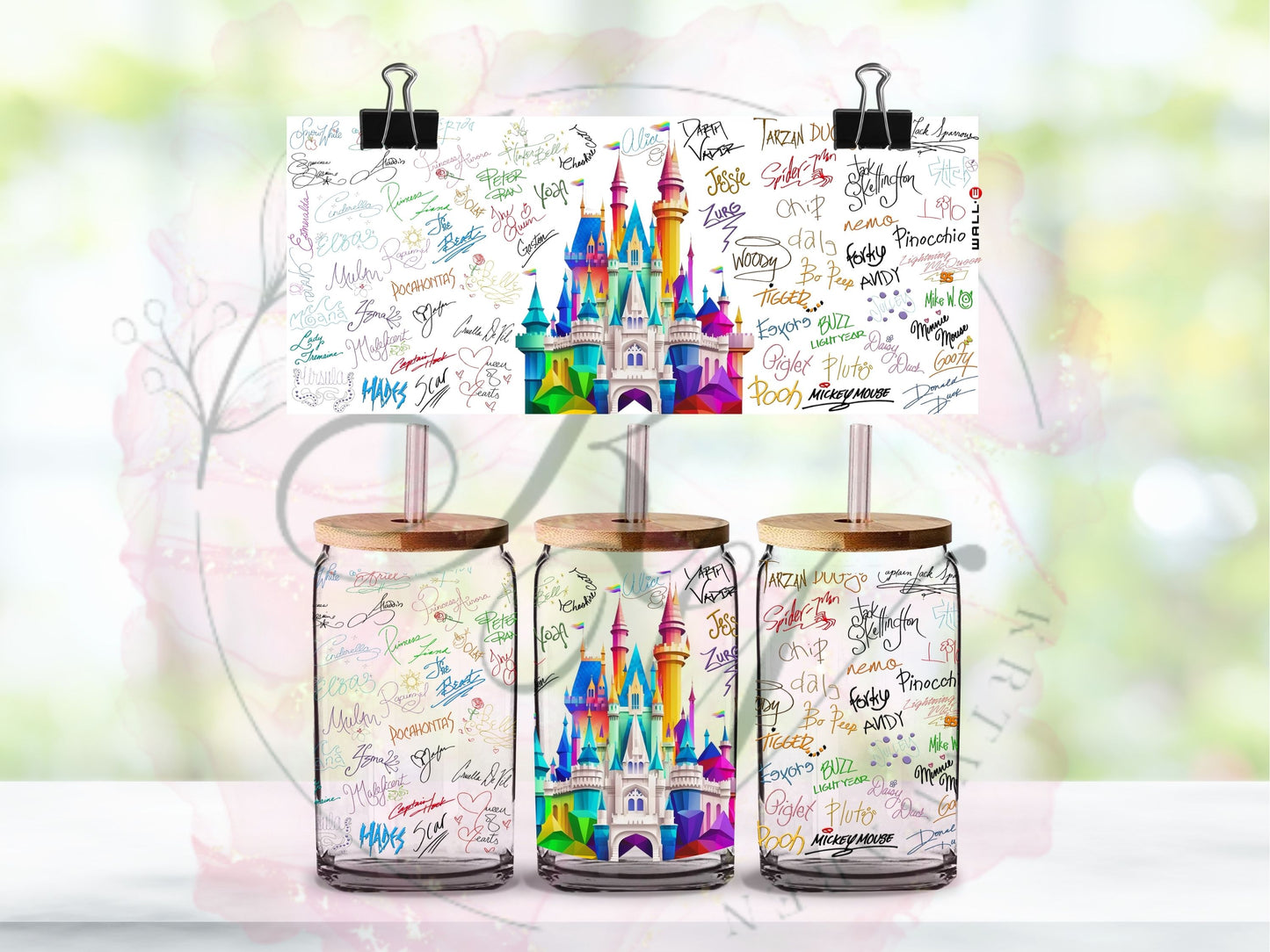 Trinkgläser 16oz Rub Ons "Disney" No.402