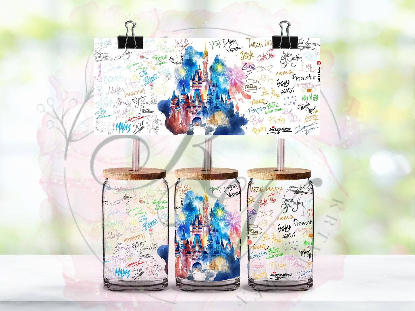 Trinkgläser 16oz Rub Ons "Disney" No.402