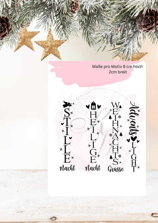 RUB ONS - "Weihnachten Schrift " | RUBONS | randlos | glänzend | schwarz|No.393