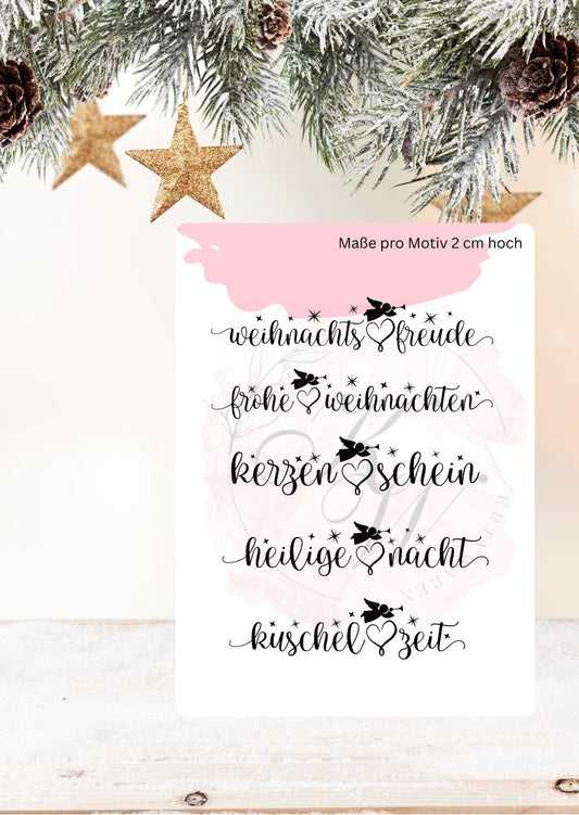 RUB ONS - "Weihnachten Schrift 3.0 " | RUBONS | randlos | glänzend | schwarz|No.395