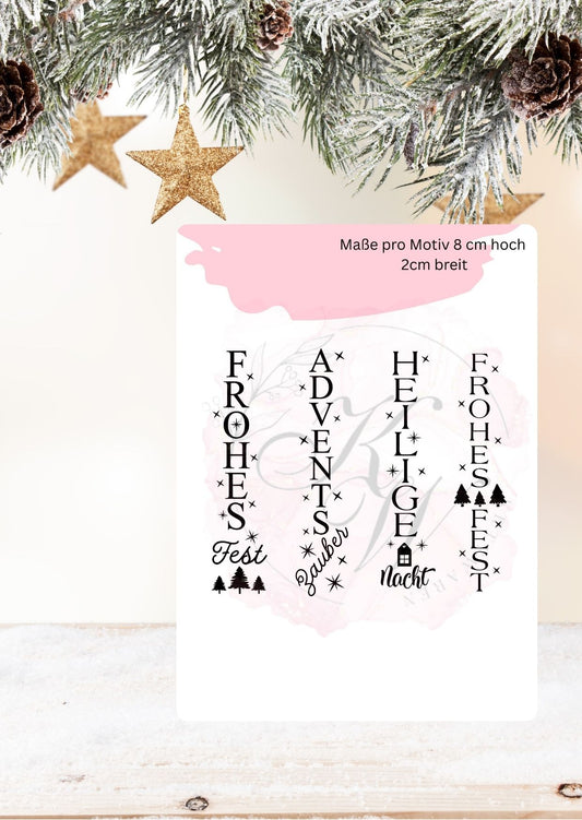 RUB ONS - "Weihnachten Schrift 2.0 " | RUBONS | randlos | glänzend | schwarz|No.394