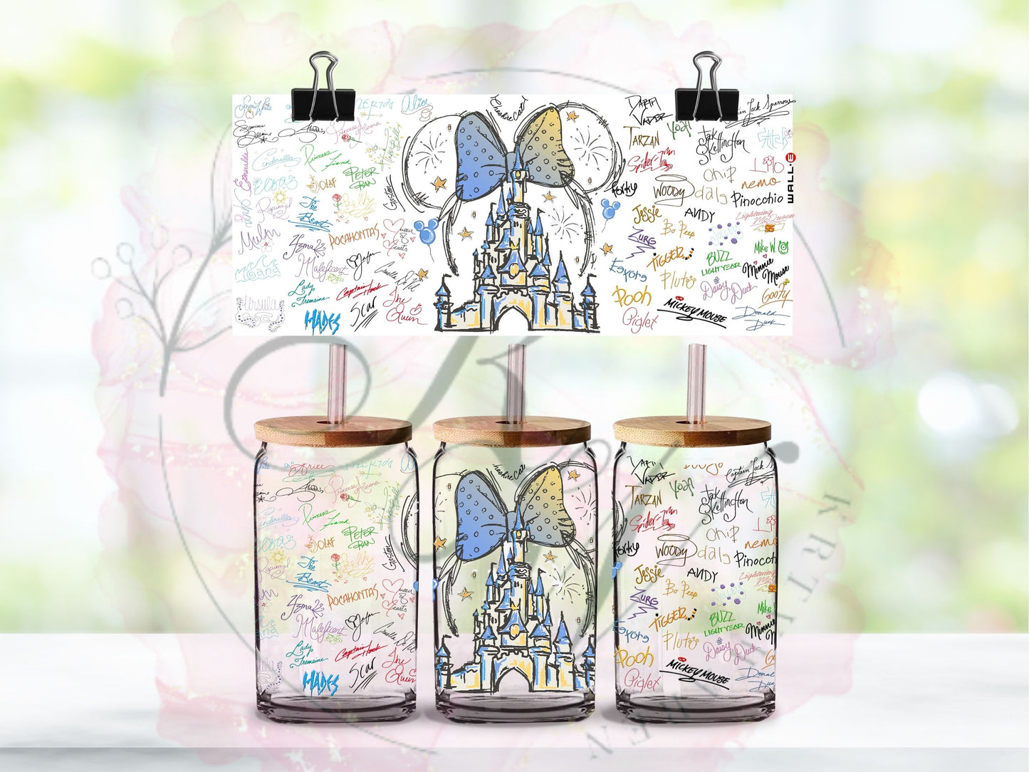 Trinkgläser 16oz Rub Ons "Disney" No.402