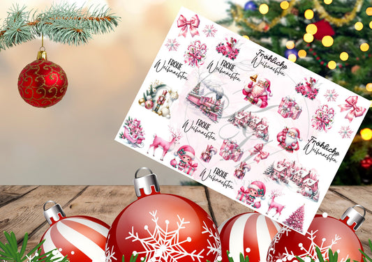 RUB ONS - "Rosa Weihnachten" | RUBONS | randlos | glänzend | bunt | A5