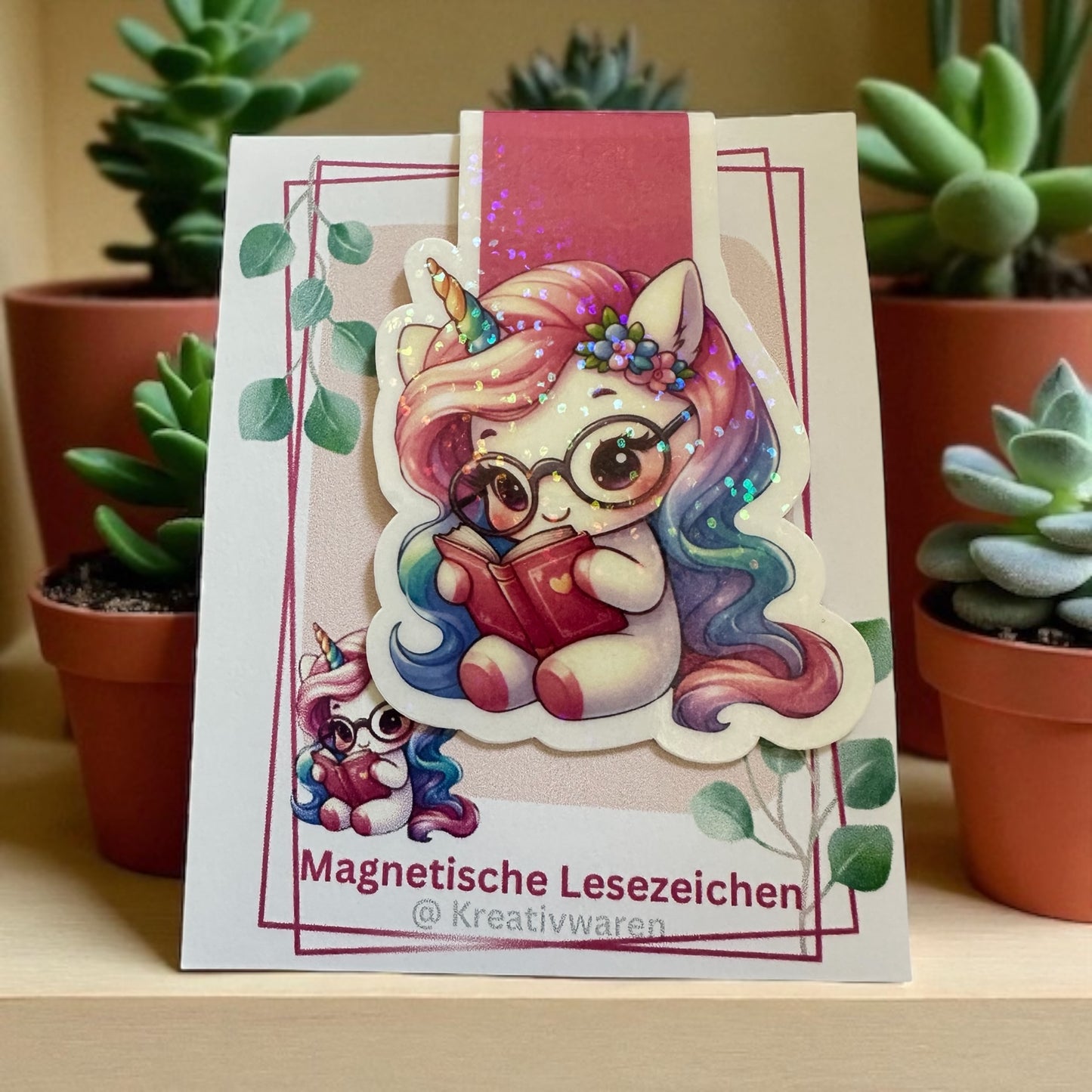 Magnetische Lesezeichen "Einhorn mit Buch"