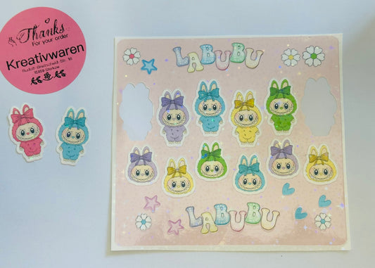 Holografischer Sticker "Labubu Stickerbogen"  I Holografisch  I Sticker  I Aufkleber  I Labubu