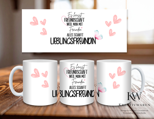 Freundschaftstasse „Lieblingsfreundin“ 💖 – Liebevolles Geschenk für beste Freundin