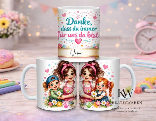 Personalisierte Erzieherin Tasse – Danke das du immer da bist- Geschenk für Erzieherin – Tasse mit Name