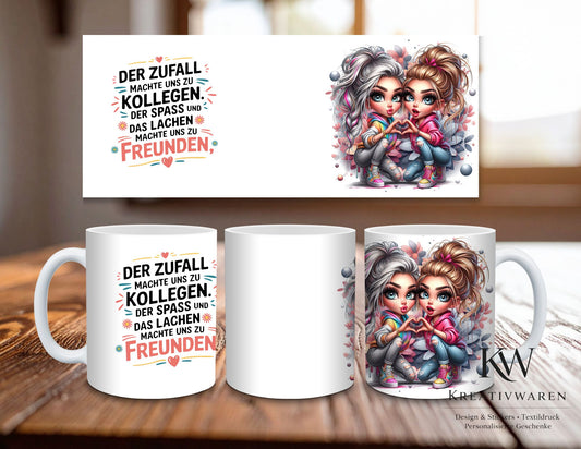 Tasse mit Spruch Kollegen zu Freunden – Freundschaft Geschenk, Beste Freunde Tasse, BFF Geschenkidee, Geburtstag Geschenk