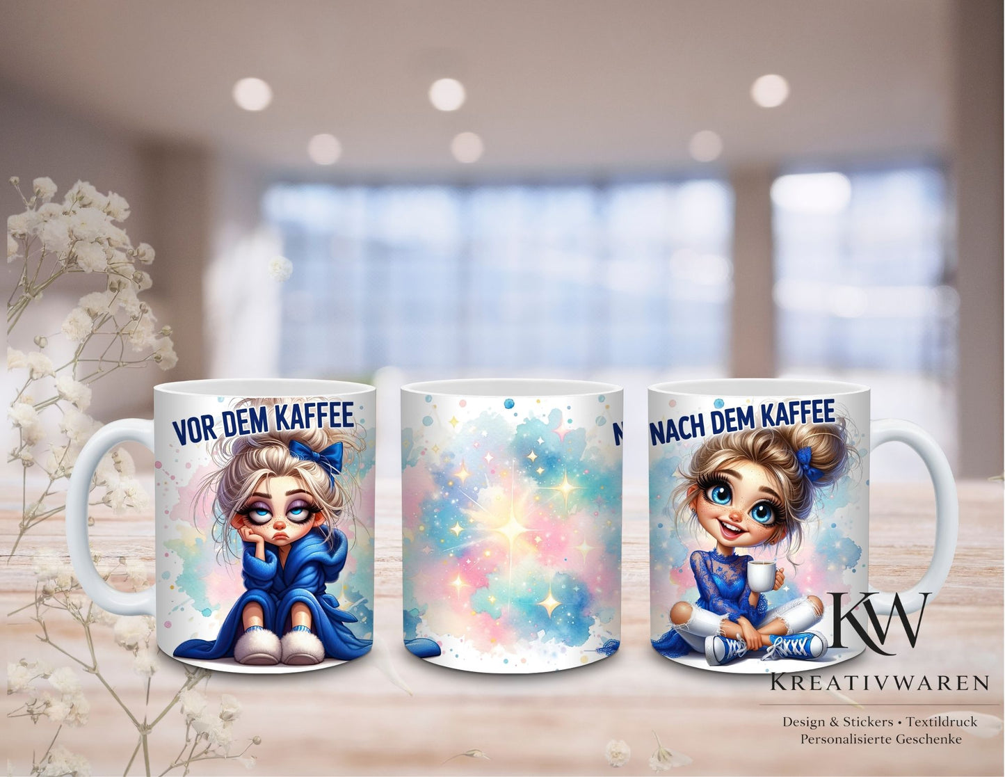 Morgenmuffel Tasse lustig – Vor dem Kaffee vs Nach dem Kaffee, Coffee Lover Geschenk, witzige Geschenkidee