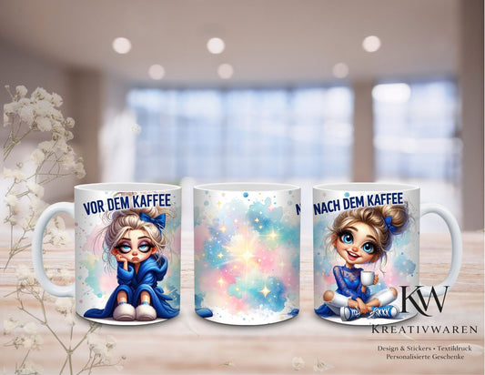 Morgenmuffel Tasse lustig – Vor dem Kaffee vs Nach dem Kaffee, Coffee Lover Geschenk, witzige Geschenkidee