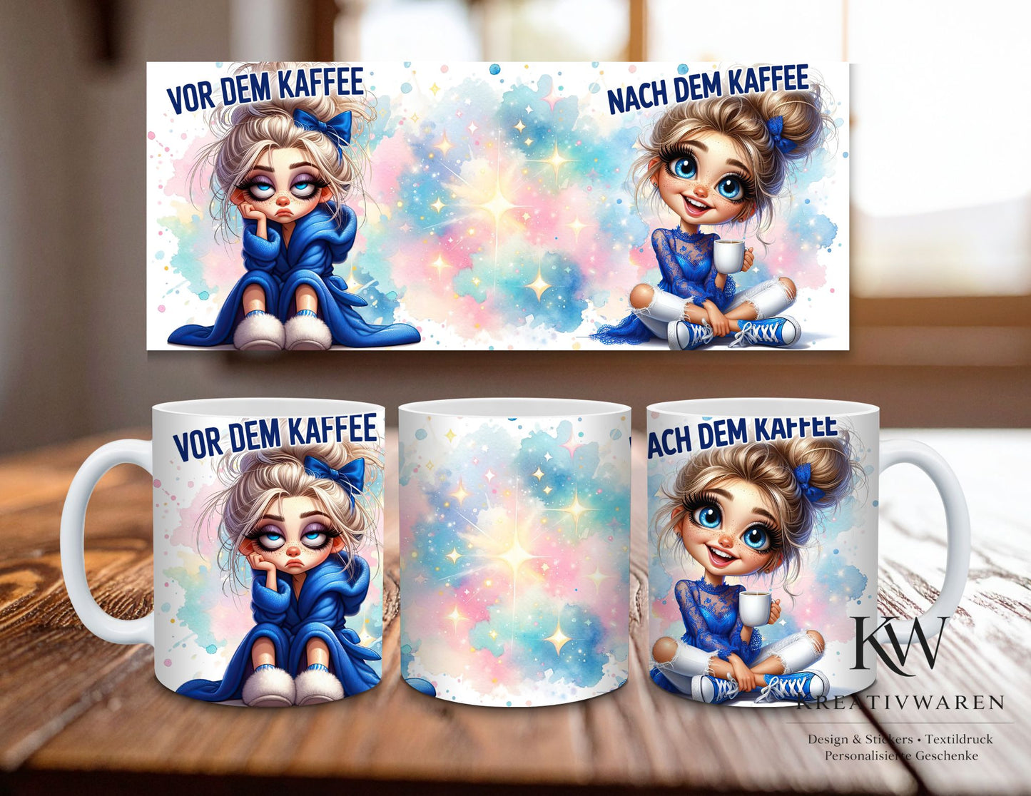 Morgenmuffel Tasse lustig – Vor dem Kaffee vs Nach dem Kaffee, Coffee Lover Geschenk, witzige Geschenkidee