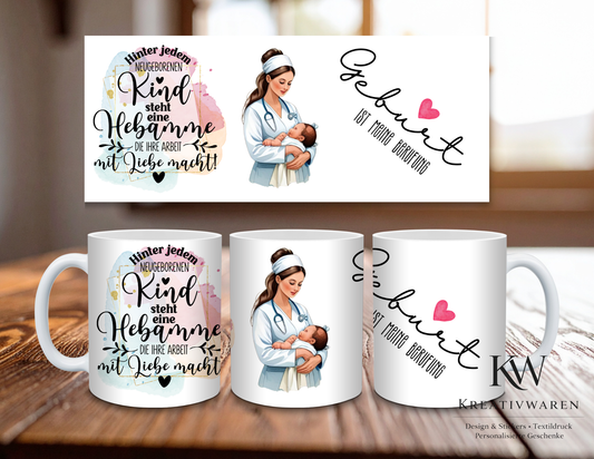 👶💖 Personalisierte Hebammen Tasse – „Hebamme ist meine Berufung“ | Geschenk für Hebamme ☕✨