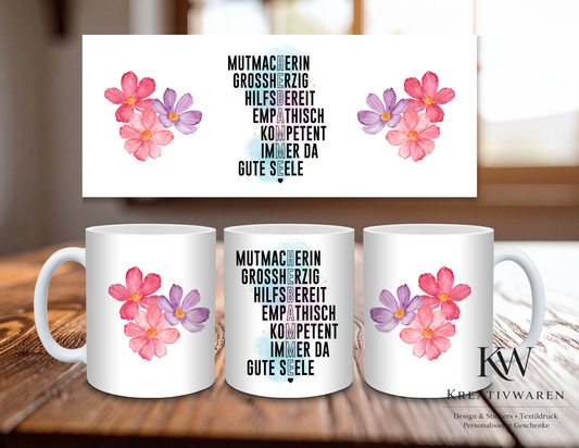 🌸 Hebammen Tasse – Wertschätzung Geschenk „Mutmacherin, empathisch & kompetent“ | Danke Hebamme ☕💖