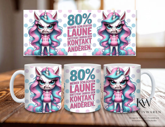 Einhorn Tasse lustig frech – sarkastischer Spruch Becher – Geschenkidee Büro, witzige Kaffeetasse, Einhorn Geschenk