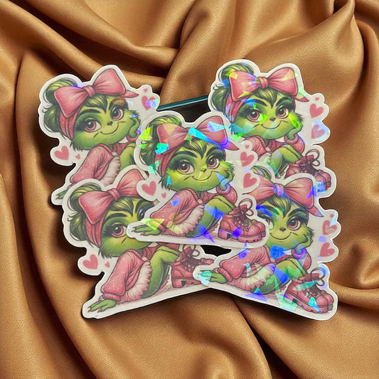 Holografischer Sticker "Grinchgirl 3.0"  I Holografisch  I Sticker  I Aufkleber  I Grinchgirl