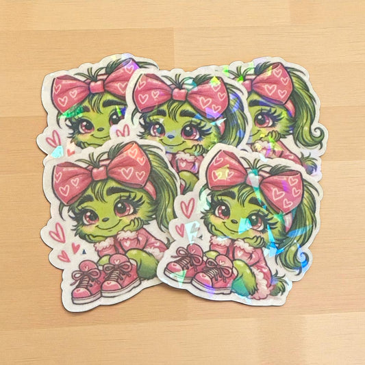 Holografischer Sticker "Grinchgirl 6.0"  I Holografisch  I Sticker  I Aufkleber  I Grinchgirl
