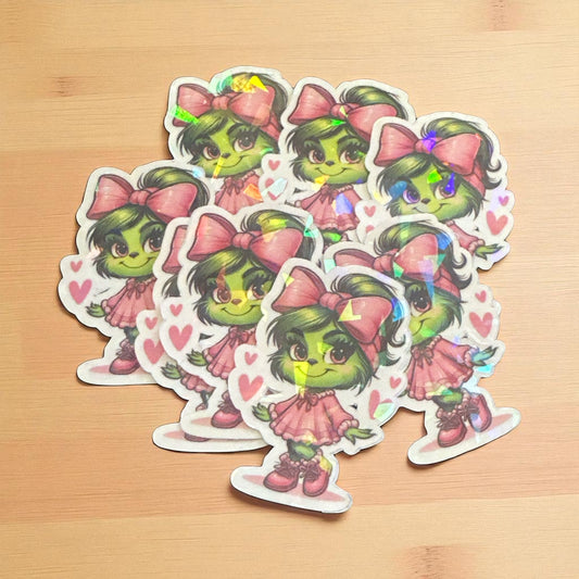 Holografischer Sticker "Grinchgirl 2.0"  I Holografisch  I Sticker  I Aufkleber  I Grinchgirl