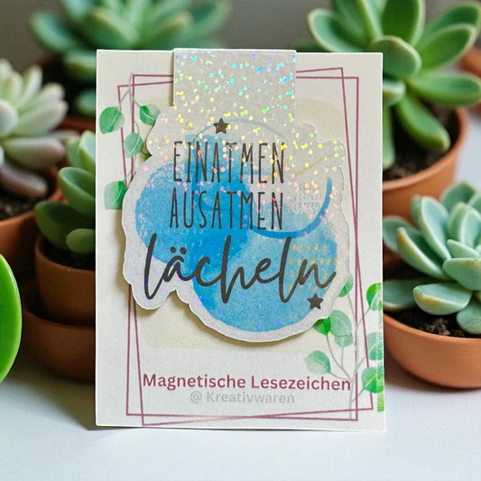 Magnetische Lesezeichen "einatmen ausatmen Lächeln"