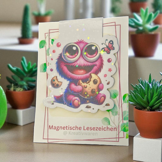 Magnetische Lesezeichen "Krümelmonster Pink"