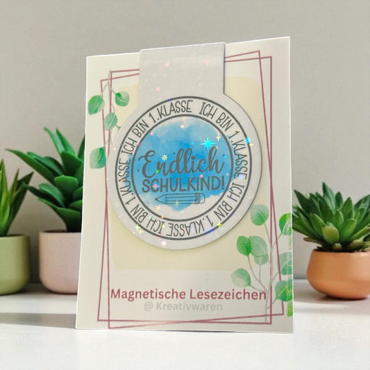 Magnetische Lesezeichen "Endlich Schulkind"