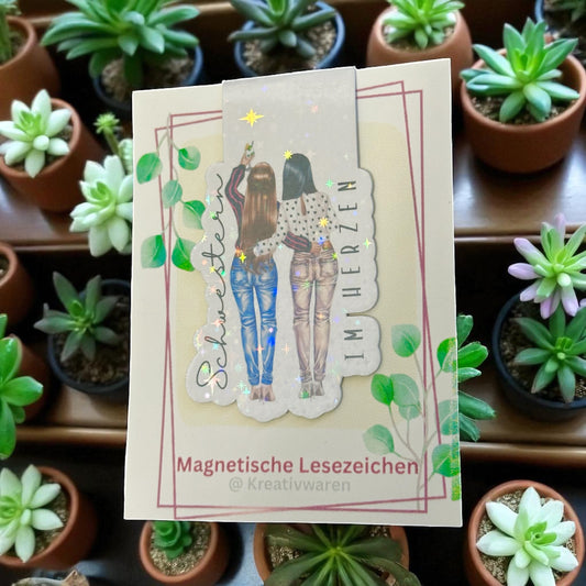 Magnetische Lesezeichen "Schwester im Herzen - Freundschaft"