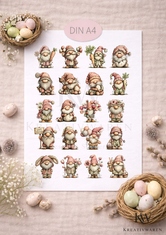 Rub Ons „Blumenwichtel“ – DIN A4 Rub-On Sheet, randlos