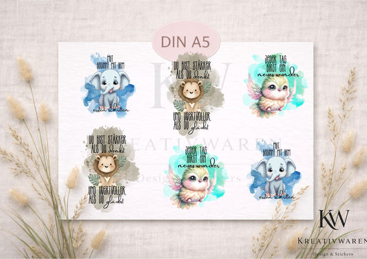 Rub-On „Mut · Stärke · Wunder“ – A5 Rub-On Sheet, randlos